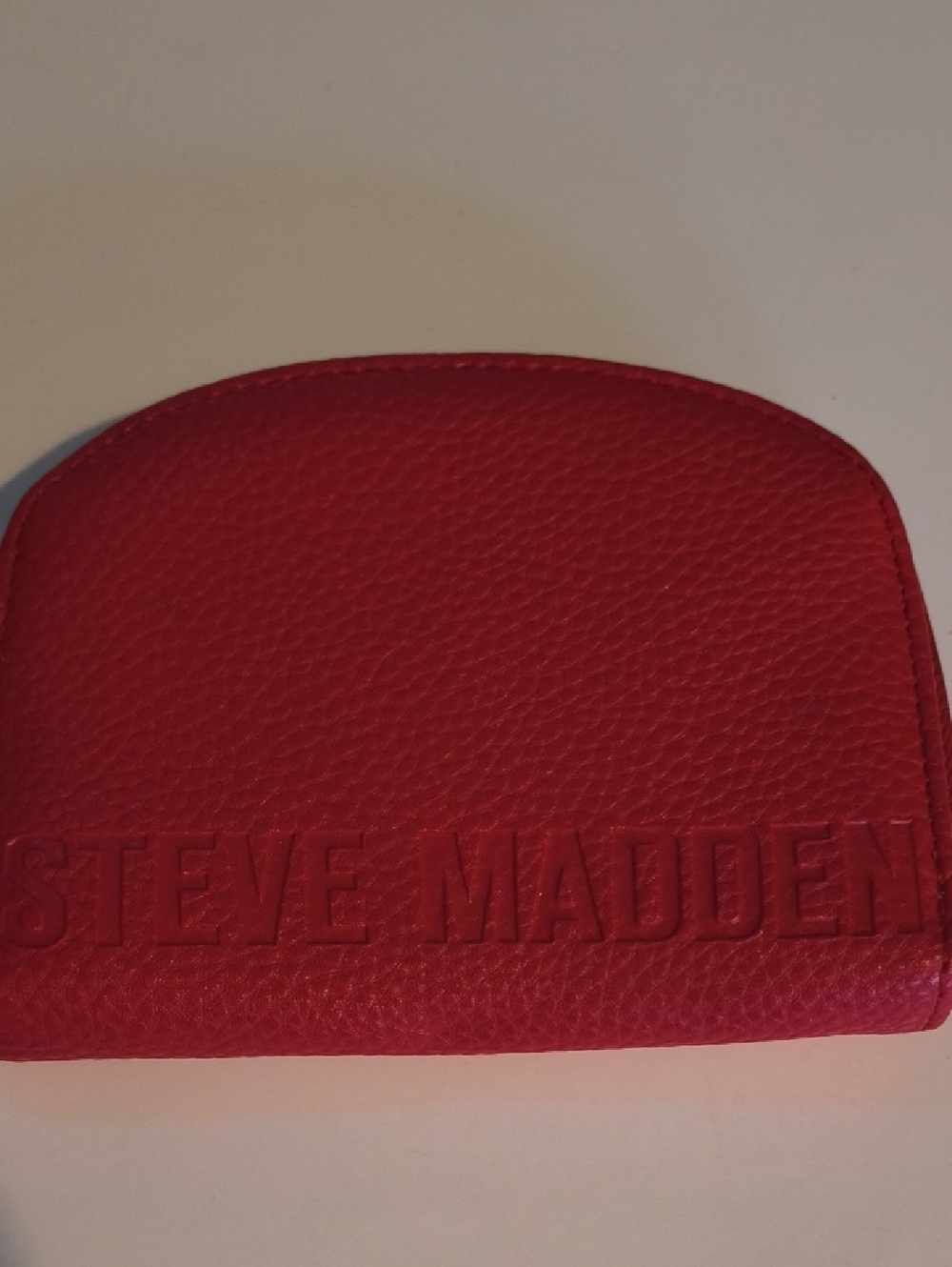 Steve Madden Red Textured Leather Coin Pouch